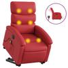 Reclining Electric Red Lift-Up Armchair with Massage