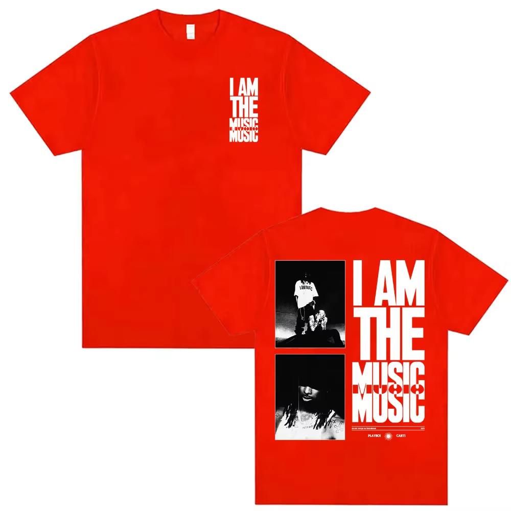 Playboi Carti I AM MUSIC Album Cover T Shirt Men Clothing Harajuku Hip Hop Street T Shirt Male Springsummer pure Cotton Tshirt