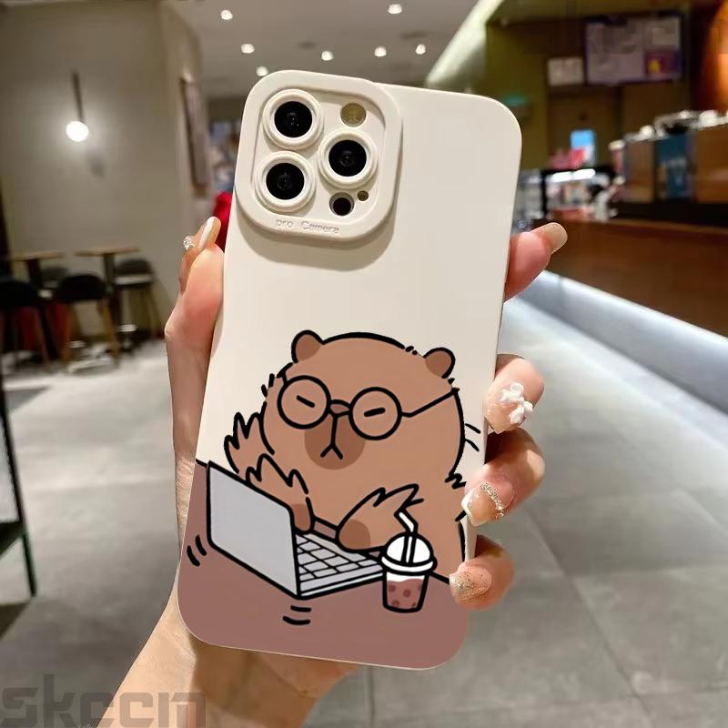Funda de Teléfono con Estampado de Capibara de Dibujos Animados Para Samsung Galaxy S25 S24 S23 Ultra S22 S21 Plus S20 FE A55 A54 A35 A15 Funda Protectora Antigolpes