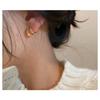 Women Elegant Niche Design Luxury Geometric Double C Circle Stud Earrings