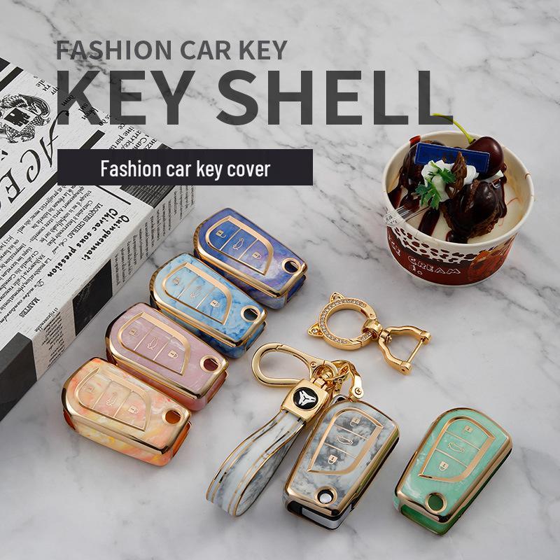 Toyota Key Case for RAV4, Camry, Reiz, Levin, Corolla, Highlander - Folding Buckle for Men and Women