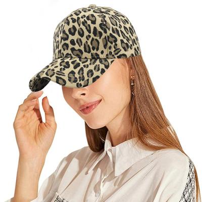 Unisex Baseball Cap Sun Protection Adjustable Circumference Anti-UV Leopard Print Dome Hiking Traveling Shopping Cap