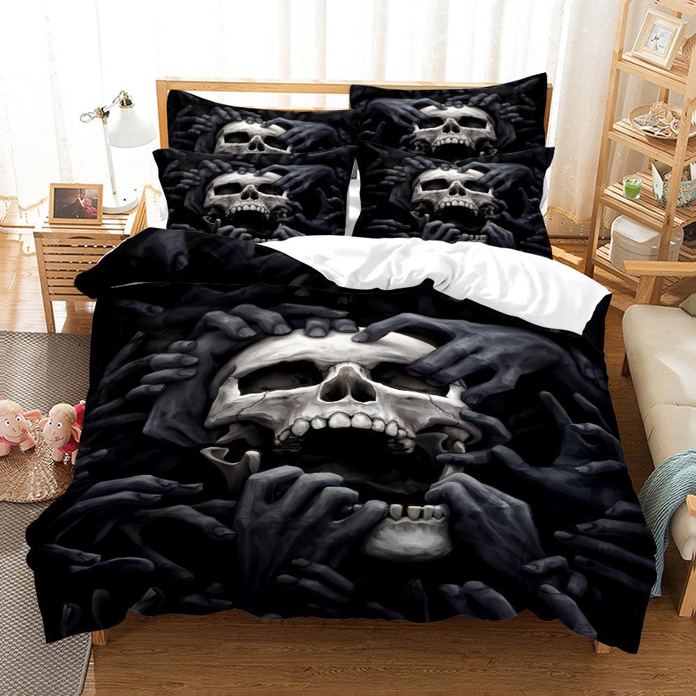 

Daxing Home Textiles Skull Series Three-Piece Four-Piece Set Production 3D Digital Printing 135 * 200Cm two-piece set