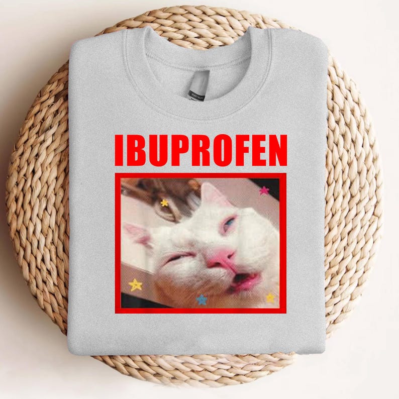 Ibuprofen Kočka Meme Tričko Pánské Ležérní Vtipné Kočka Grafické Trička Módní O-výstřih Pánské Dámské Oblečení Unisex Streetwear Trička