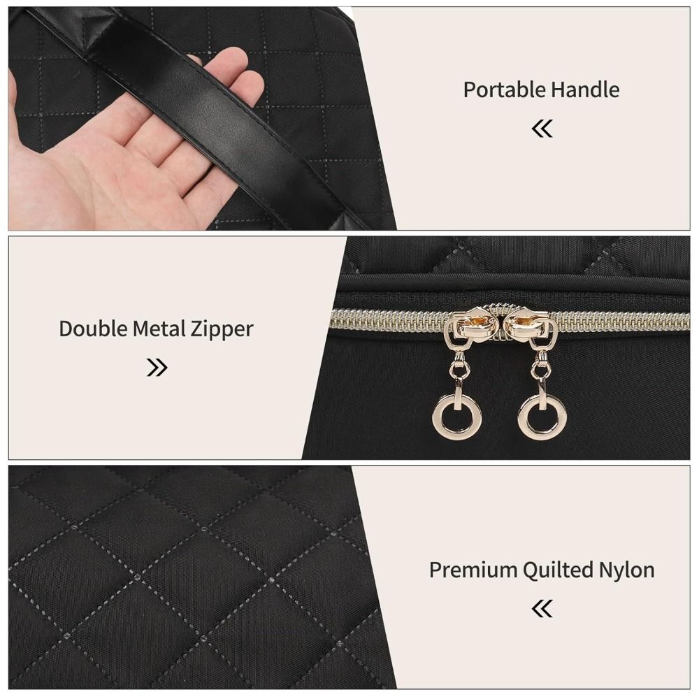 Double Layer Nail Polish Organizer Bag Holds 60 Bottles Large Capacity Nail Tech Kit Travel Case Nail Care Kit Bag