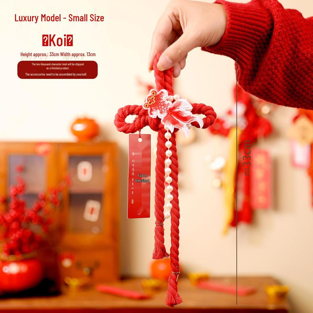 2026 Year of the Horse Spring Festival Chinese Knot Door Hanger - Wanzi Knot Ornament for Festive Atmosphere