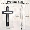 Cross for Car Mirror Hanging, Wood Cross Charms for Rear View Mirror, Car Hanging Ornament, Christian Accessories for Cars, Truck, Home Decor (Black)