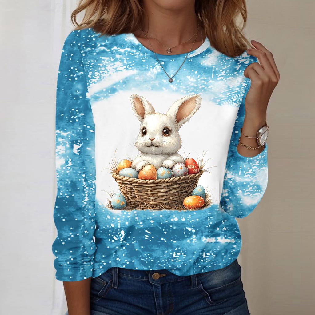 Long Sleeve Shirts For Women Cute Print Graphic Tees Blouses Casual Plus Size Basic Tops Pullover