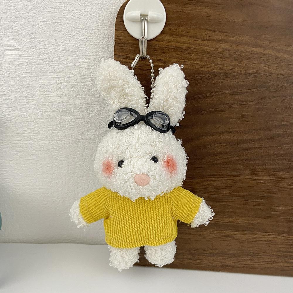 Cute Rabbit Plush Pendant Bunny Plush Doll Keychain Cartoon Rabbit Stuffed Animal Toys for Girls Couple Pendant Birthday Gifts