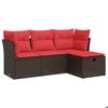 VidaXL Salon de jardin 4 pcs avec coussins marron résine tressée 3325260