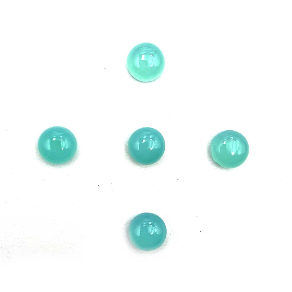 Natural Aqua Chalcedony Round Cabochon Loose Gemstone Lot 11 Pcs 9 MM 30 CT For Jewelry Making