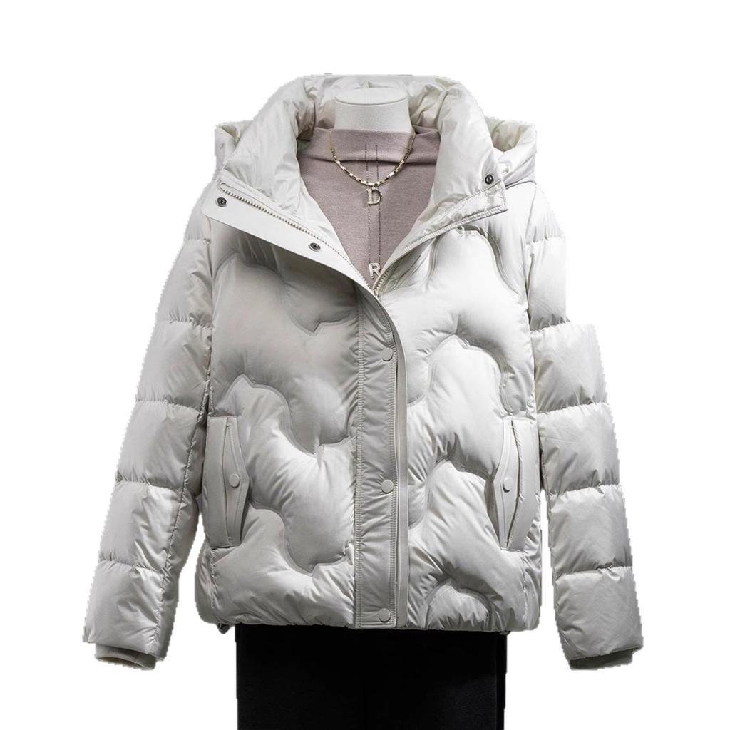 Schicke Daunenjacke mit Kapuze in Übergröße für Frauen mittleren Alters und ältere Frauen – Kurzer Wintermantel