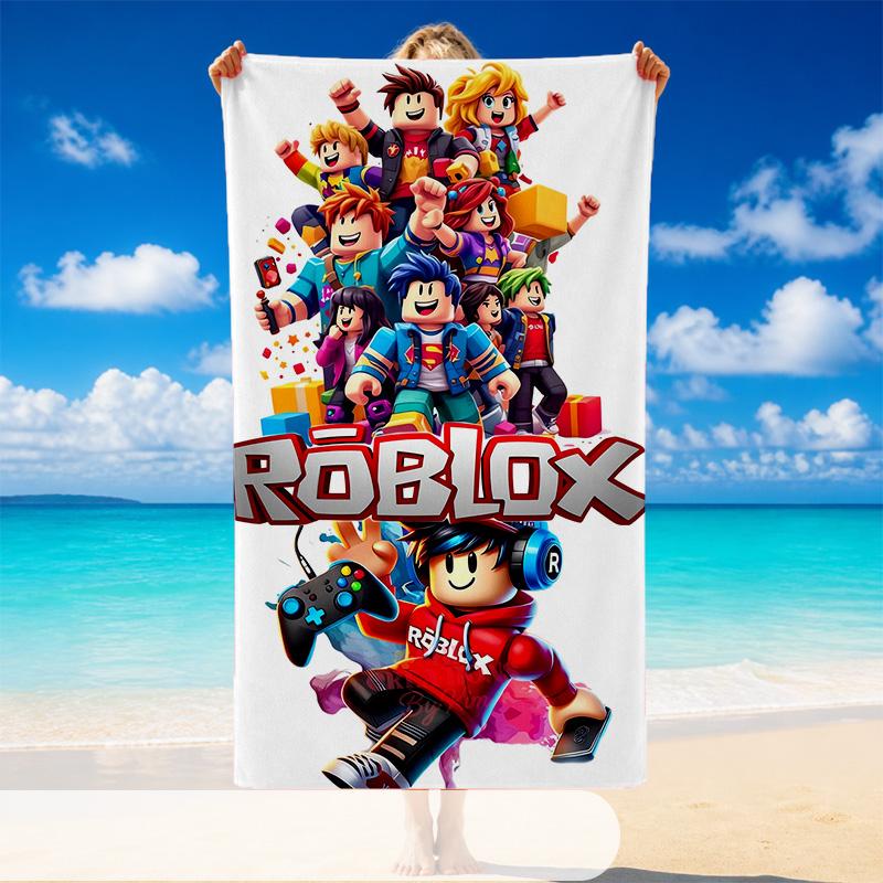 Schnelltrocknendes Strandtuch Roblox-Muster, Leichtes saugfähiges Handtuch für Pool, Strand, Urlaubsgebrauch