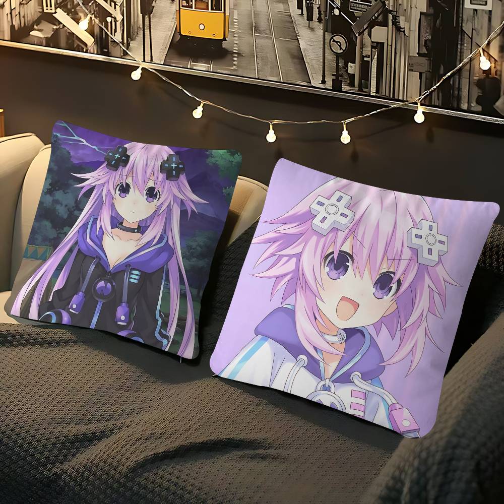 Anime Characters N-Neptune Pillow Case Removable Washable Cushion Cover – All-Season Soft Linen