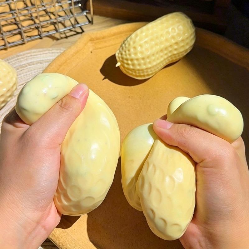 Peanut Squishy Crunchy Stress Ball Squeeze Toy Handmade Squeeze Ball Buttery-Soft Feel Fidget Toy Asmr Sensory Toys For Adults S