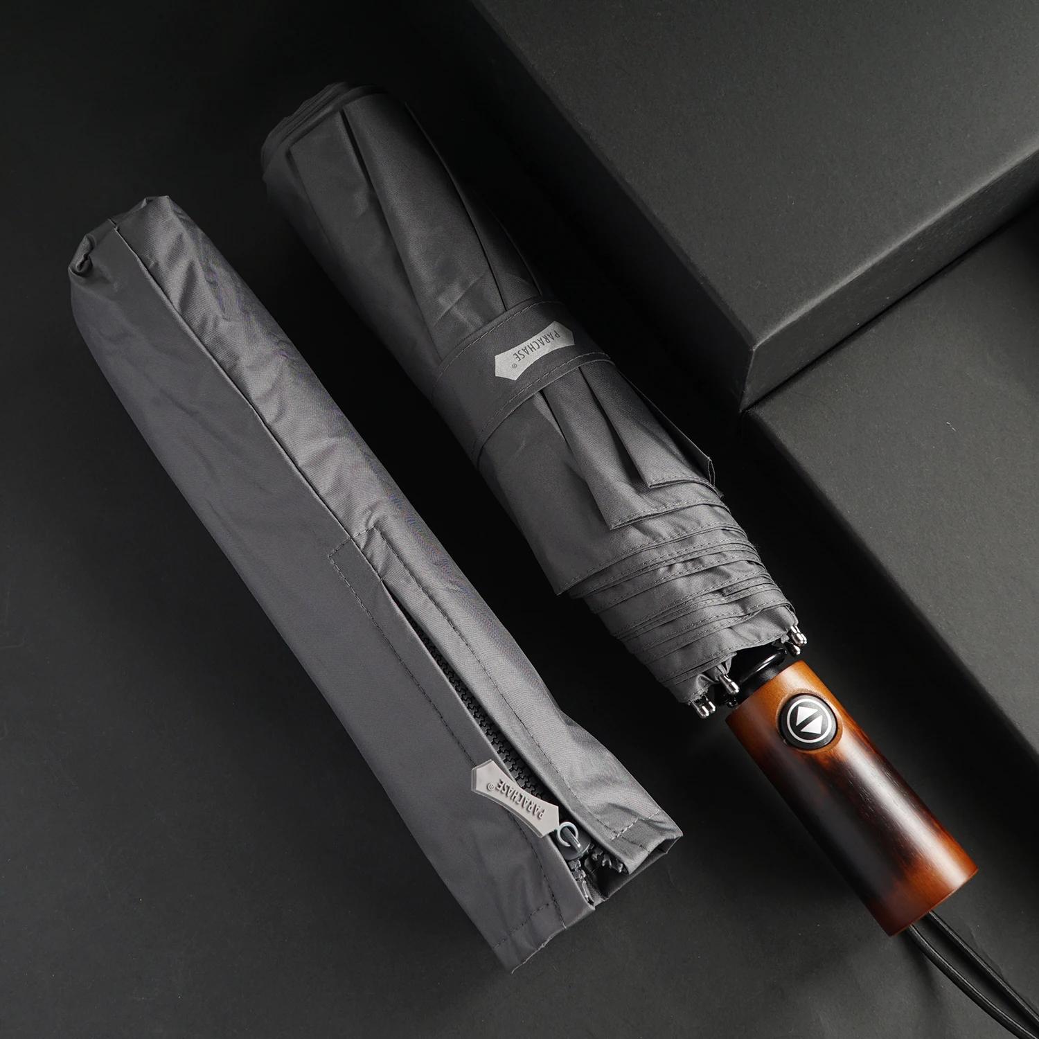 

Новый автоматический зонт для мужчин и женщин, большой зонт для гольфа, ветрозащитный, прочный, складной зонт-зонт серый