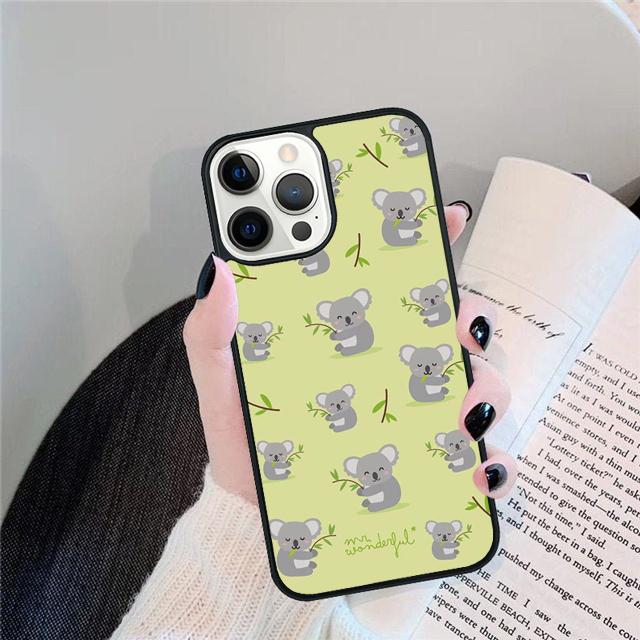 Cute Cartoon Koala Coque Shell For iPhone 17 Air 15 16 14 13 12 Pro Max 11 Pro Max Plus Phone Case Cover