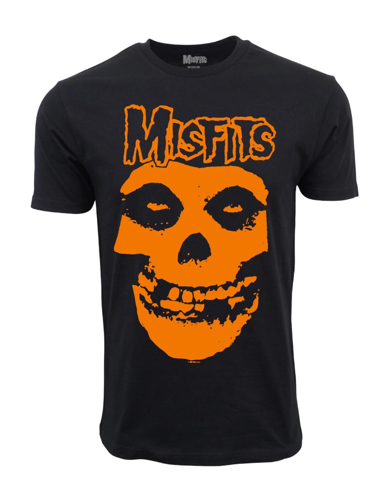 Unisex Adult Casual Graphic MISFITS ORANGE FIEND SKULL T SHIRT T-Shirt L
