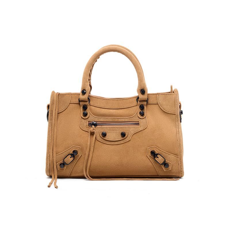 Borsa Tote Retro in Pelle da Motociclista di Grande Capacità per Donna - Borsa a Mano da Pendolare con Cerniera