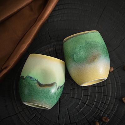 Grenzüberschreitende Keramik-Espresso-Kaffeetasse Wasserbecher Retro Grobkeramik Handgepresste Teetasse Meistertasse Nischen-Design Latte-Tasse