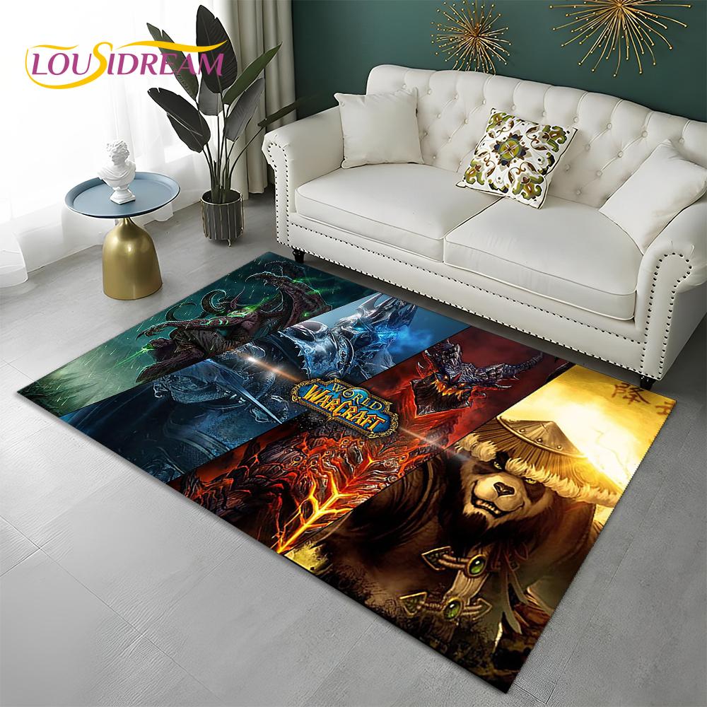 World of Warcraft Game WOW Lich King DH Carpet Rug for Home Living Room Bedroom Sofa Doormat Decor,Area Rug Non-slip Floor Mat