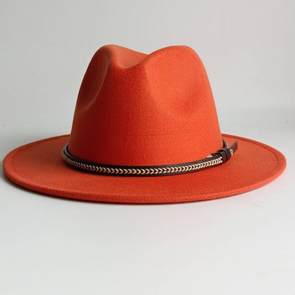 Deep Purple Fedora Felt Hat Men'S And Women'S Universal Solid Color Fedora Hat Women'S  Wide Brim Classic Jazz Hat Church Hat