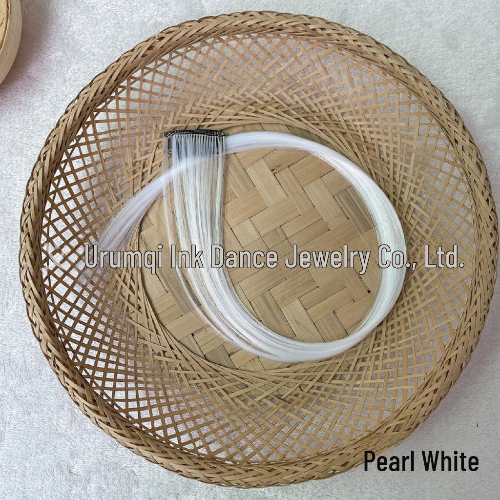 Long, single-piece clip-in hair extension for highlighting, with ear-hanging design and invisible straight dyed strands.