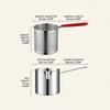 Type 304 Steel Stovetop Frying Saucepan Set with Removable Perforated Basket, Lid, and Narrow Deep Shape for Frying Modest Servings and Draining