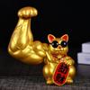 1Pcs Muscle Arm Lucky Cat Ornament Gifts Home Decoration Vigorous Cat Statue