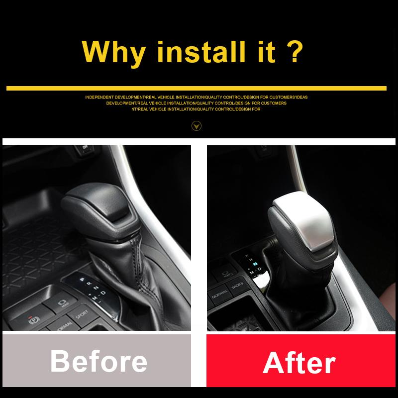 For Toyota RAV4 XA50      2024 RAV 4 Hybrid ABS Car Central Console Gear Head Shift Knob Handle Cover Trim