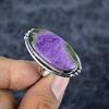 Purpurite Gemstone Handmade 925 Sterling Silver Jewelry Ring Size 8 M-2799