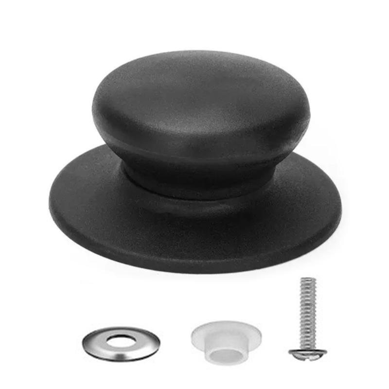 Set of 4 Multipurpose Cookware Lid Knobs Sturdy Plastic Pan Handle Suitable for Multiple Kitchen Pot Covers Black