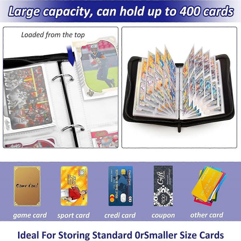 Sammelkartenalbum für Fußballkarten, 50 Seiten fasst 400 Karten, kompatibel mit allen Kartentypen, Scrapbook-Stil