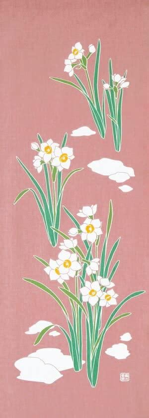 

Dyeing Anbo Hand Towel Crested Authentic Dyed Cotton Made in 35cm x 100cm Snow Flowers Ibis 100% Tokuoka, Japan,