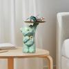 Resin Geometric Bear Statue Floor Tray Ornament Cute Bear Storage Tray Statue Table Decoration for Home Decor Bookshelf Decor