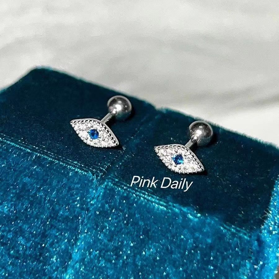 

Devil s Eye Earrings Compact Mini Flash Zirconium Free Removal Screw Ear Bone Earrings