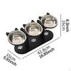 Elevated Cat Bowls Feeding Station Portable Stable with 3 Stainless Steel Pet Dish for