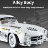 1:18 Scale 300SL Cars Toy Model Alloy Diecast Wheels Turned Miniature Vintage Car with Light Music Vehicle Kids Xmas Toys