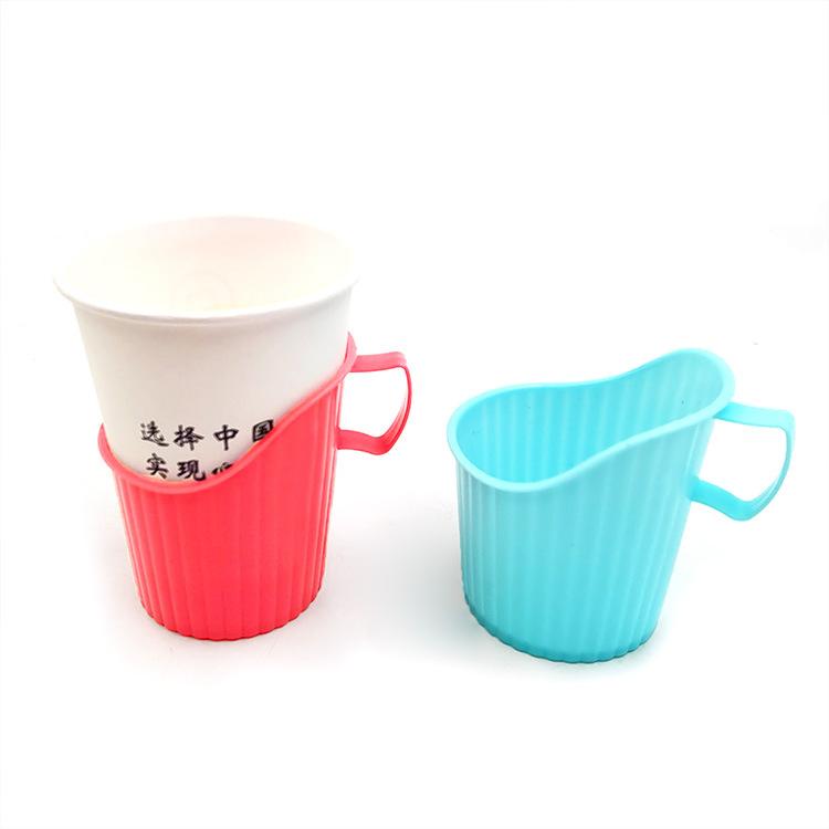 Disposable cup holder, cup holder, thickened color plastic cup holder, anti-scalding hand insulation paper cup holder, paper cup holder