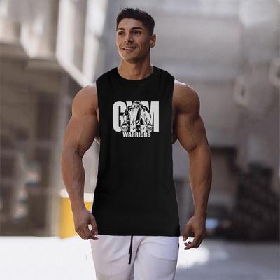 Personalisiertes bedrucktes GYM Warriors Baumwolle ärmelloses T-Shirt Heißprägung Gym Kleidung Herren Bodybuilding lose Tanktops