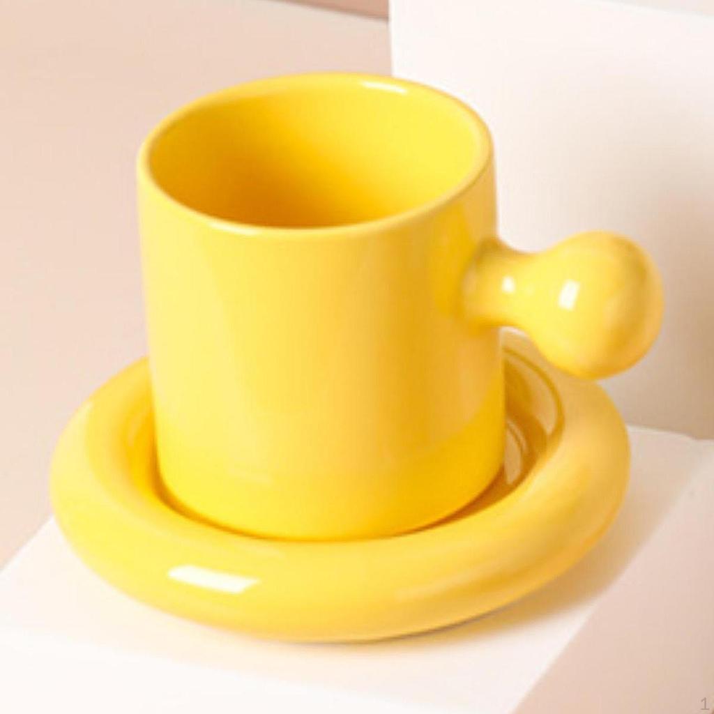 Set farfurii pentru căni dolofane, ceașcă de ceai 300 ml, ceașcă ceramică amuzantă, ceașcă de cafea pentru espresso acasă