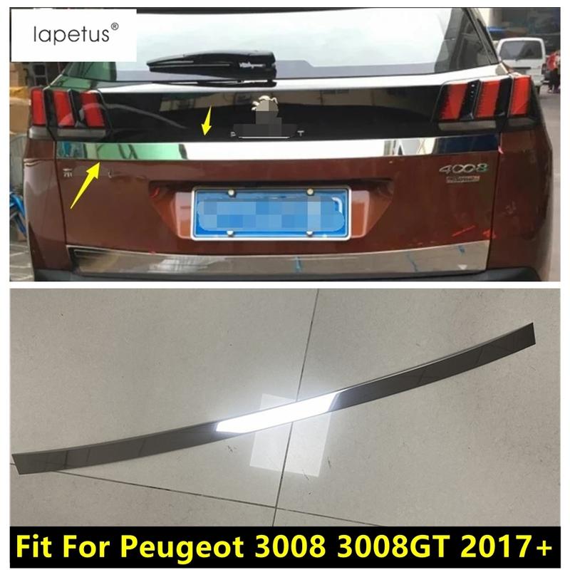 Rear Tail Door Lid Molding Strip Decoration Cover Trim Stainless Steel Accessories Exterior For Peugeot 3008 3008GT 2017 -