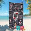 Beach Towel with Club Atlético River Plate Pattern - soft,absorbent,machine washable Lightweight&Modern,swimming,Travel Essentials