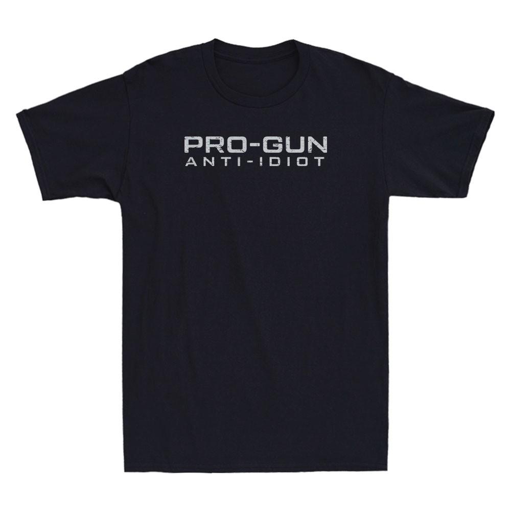 Pro Gun Anti Idiot 2nd Amendment Military Funny Saying Quote Retro Men s T-Shirt XL