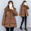 Down Padded Jacket Women's Winter Jacket Thickened and Thin Mid-length Padded Jacket Waist Korean Version of Loose Padded Jacket