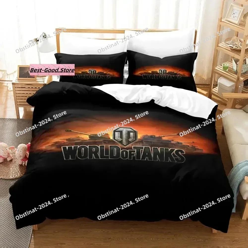 World of Tanks Bettwäsche-Set Einzelbett Twin Gedrucktes Bettwäsche-Set Mit Kissenbezug Bettdeckenbezug Weich Einzel Doppel Queen Super King Size
