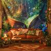Magic Book Tapestry Pink Floral Dreamlike Butterflies Wall Hanging Tapestries for Bedroom Living Room College Dorm Aesthetic