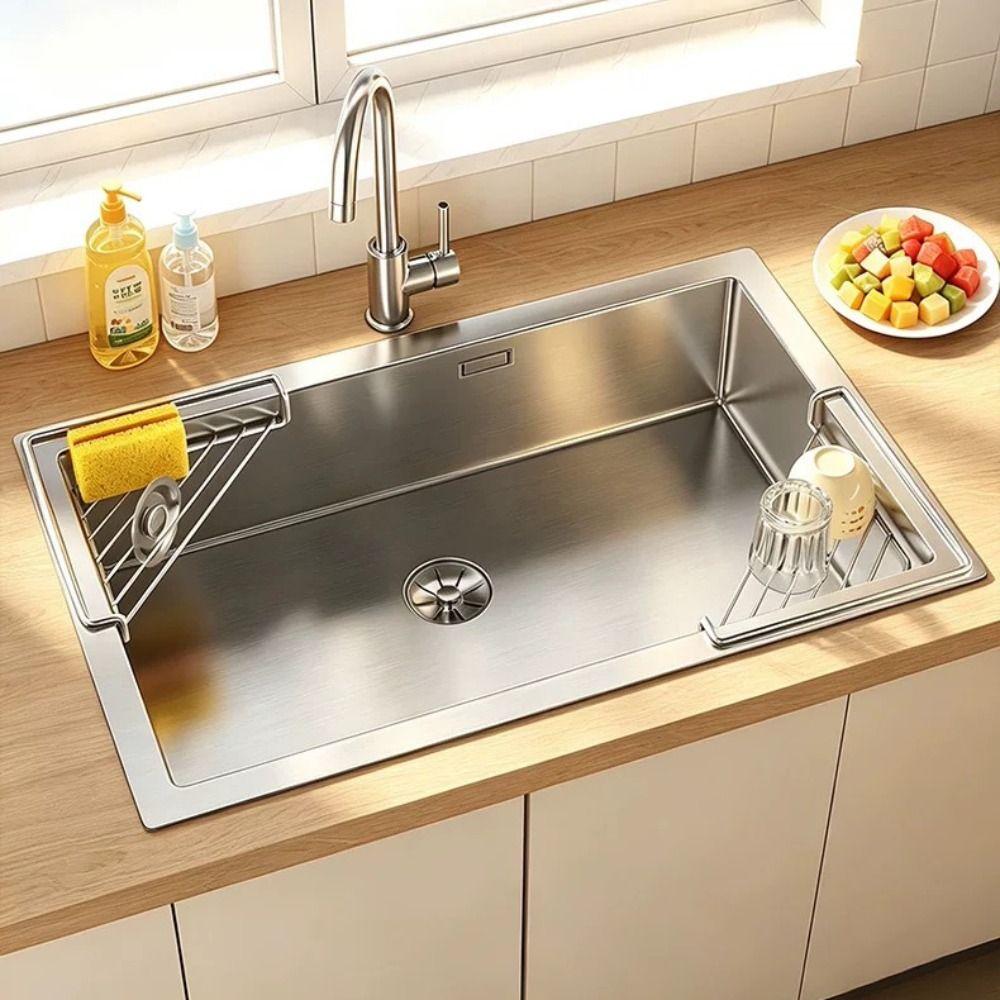 Stainless Steel Dish Drying Rack Waterproof Sink Storage Holder Sink Corner Rack Laundry Room