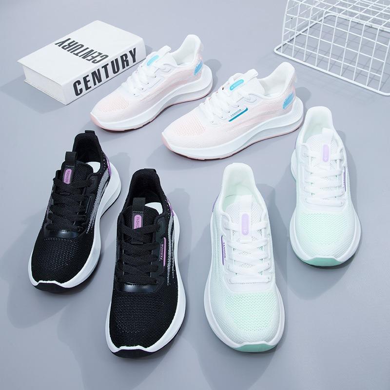 Flying woven sports shoes women's shoes spring new running single shoes fashion women's casual shoes