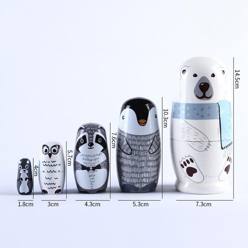 Hand Paint Toys Russian Nesting Dolls Figurines Decorations Wooden Matryoshka Toys Craft Collection Handmade Stacking Dolls